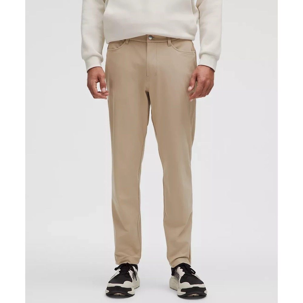 Lululemon ABC Pants Men's 34 x 32.5 Tan Khaki Performance Classic-Fit 5‎ Pocket